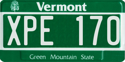 VT license plate XPE170