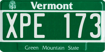 VT license plate XPE173