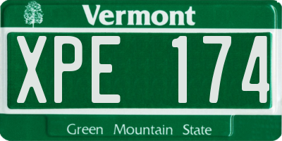 VT license plate XPE174