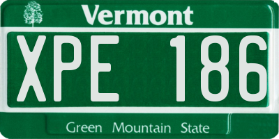 VT license plate XPE186