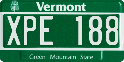 VT license plate XPE188