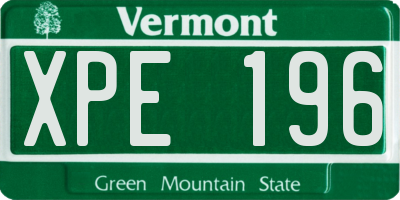 VT license plate XPE196