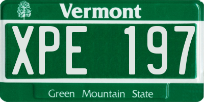 VT license plate XPE197