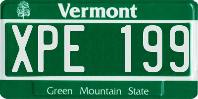 VT license plate XPE199