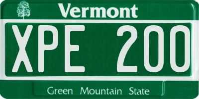 VT license plate XPE200