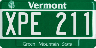 VT license plate XPE211