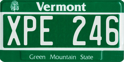 VT license plate XPE246
