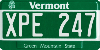VT license plate XPE247