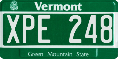 VT license plate XPE248