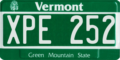 VT license plate XPE252