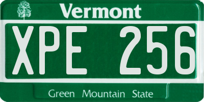 VT license plate XPE256