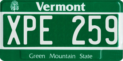 VT license plate XPE259