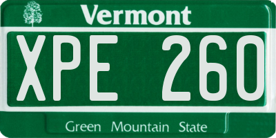 VT license plate XPE260