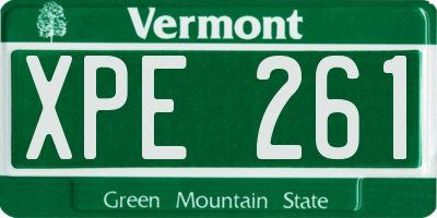 VT license plate XPE261