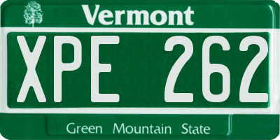 VT license plate XPE262