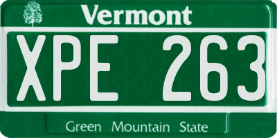 VT license plate XPE263
