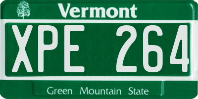 VT license plate XPE264