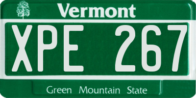 VT license plate XPE267