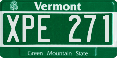 VT license plate XPE271