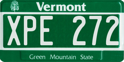 VT license plate XPE272