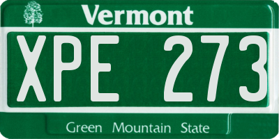 VT license plate XPE273