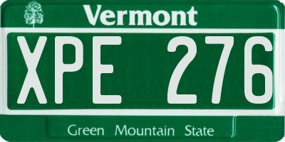 VT license plate XPE276