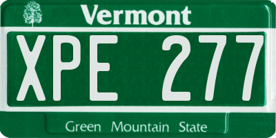 VT license plate XPE277