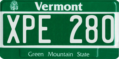VT license plate XPE280