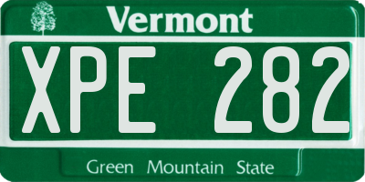VT license plate XPE282