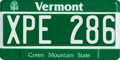 VT license plate XPE286