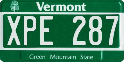 VT license plate XPE287