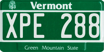VT license plate XPE288