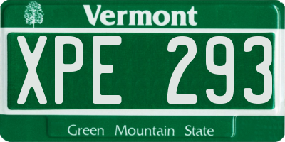 VT license plate XPE293