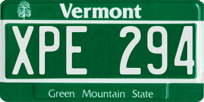 VT license plate XPE294