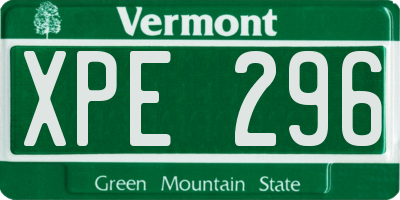 VT license plate XPE296