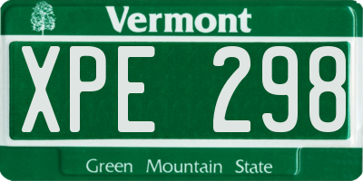 VT license plate XPE298