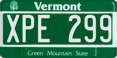 VT license plate XPE299