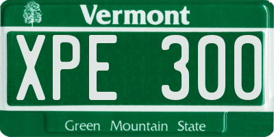 VT license plate XPE300