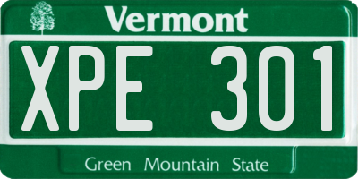 VT license plate XPE301
