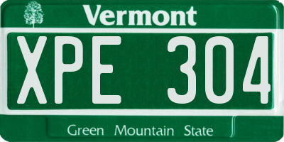 VT license plate XPE304