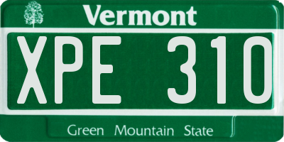 VT license plate XPE310