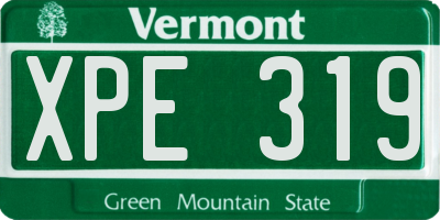 VT license plate XPE319
