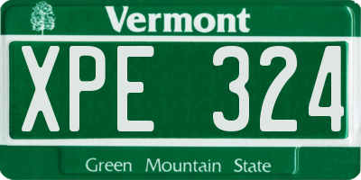 VT license plate XPE324