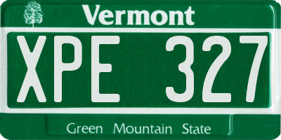 VT license plate XPE327