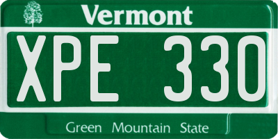 VT license plate XPE330