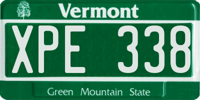 VT license plate XPE338