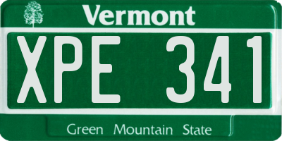 VT license plate XPE341