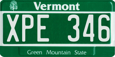 VT license plate XPE346