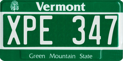 VT license plate XPE347