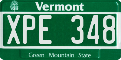 VT license plate XPE348